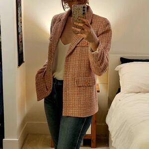 Pink Tweed Blazer - M